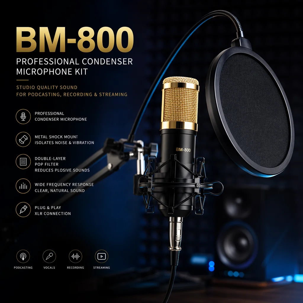 kit de microphone à condensateur professionnel