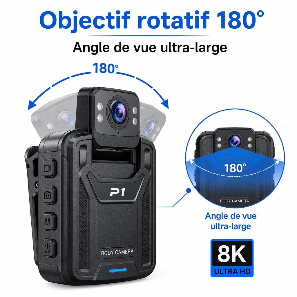 Body Camera P1 – Mini Caméra Discrète Full HD | Sécurité, Preuve Vidéo & Création de Contenu