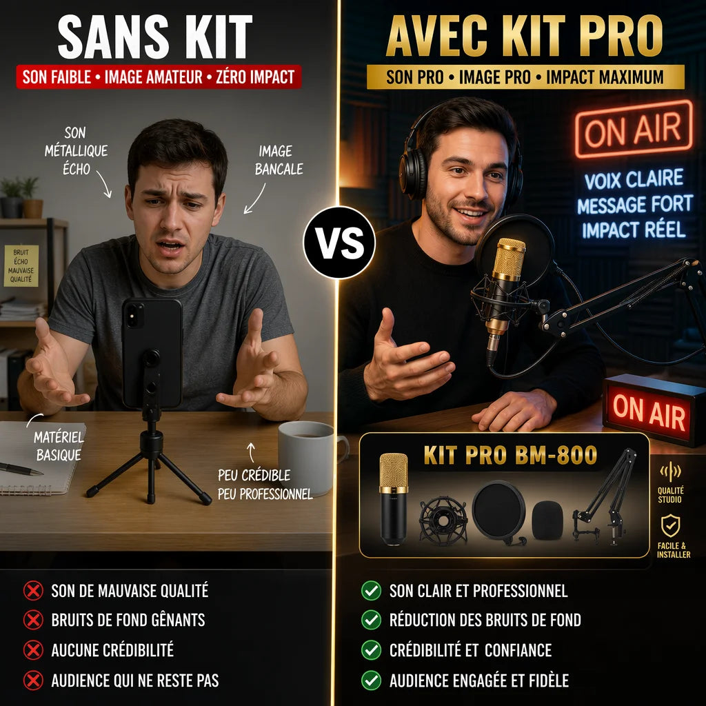 kit de microphone à condensateur professionnel