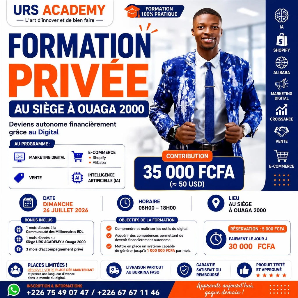 FORMATION PRIVÉE AU SIÈGE URS ACADEMY (Réservation)