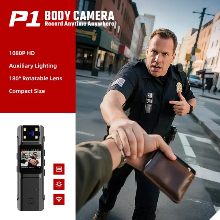 Body Camera P1 – Mini Caméra Discrète Full HD | Sécurité, Preuve Vidéo & Création de Contenu
