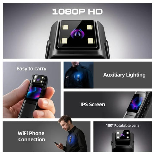 Body Camera P1 – Mini Caméra Discrète Full HD | Sécurité, Preuve Vidéo & Création de Contenu